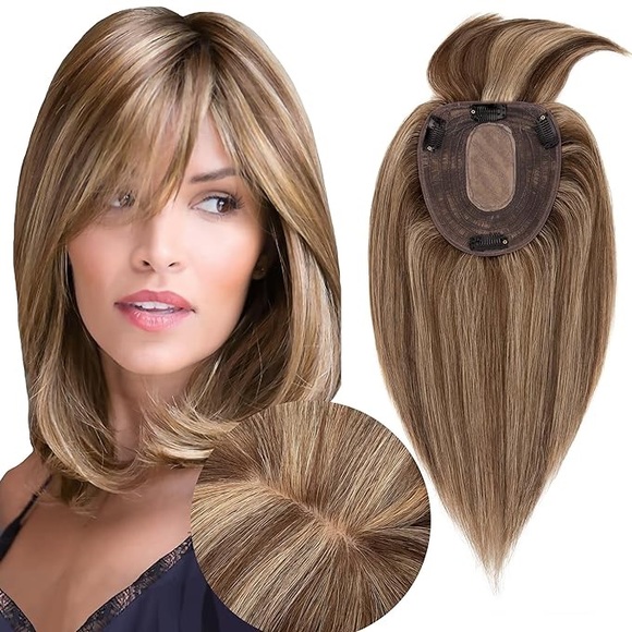 Hair Human Hair 14 Wig Topper With Bangs Color 4p27 Poshmark